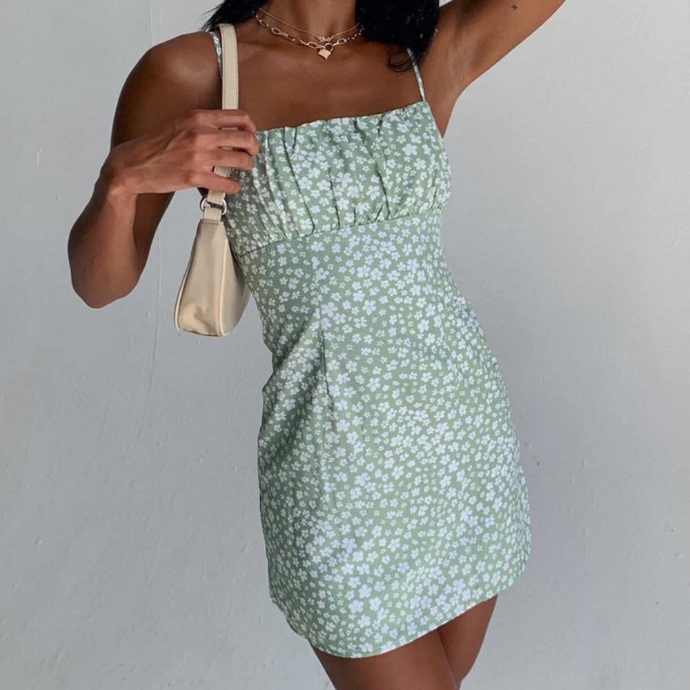 Princess Polly Tallie Mini Dress Green Floral